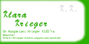 klara krieger business card